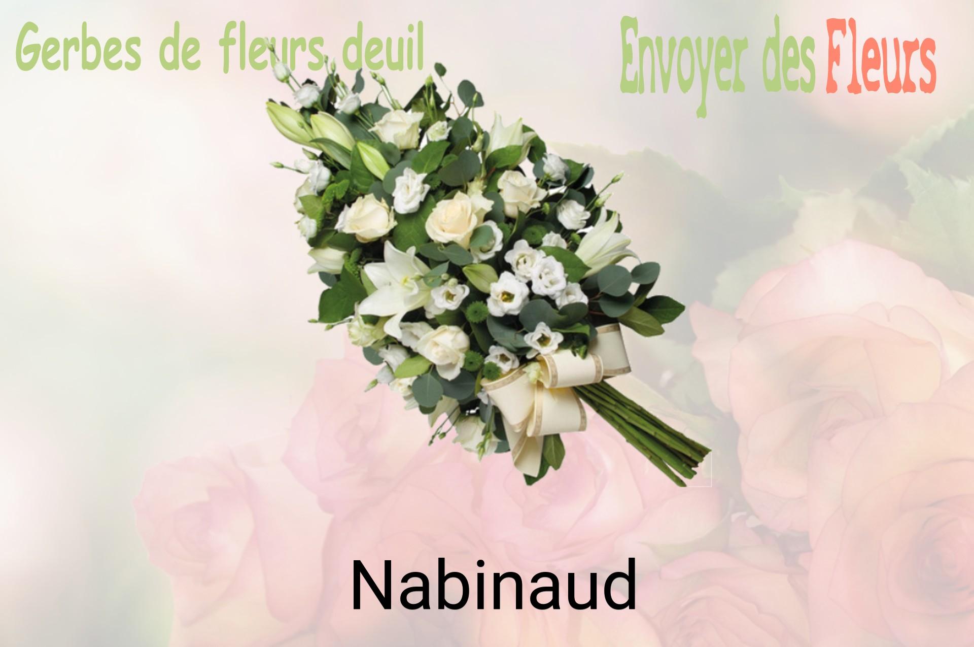 Gerbe de fleurs de deuil livrée à Nabinaud